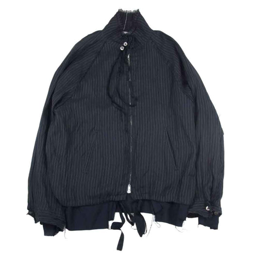 ミドリカワ MID21SS-JK07 C カットオフ ストライプ レイヤード JKT ブルゾン  ネイビー系 FREE【美品】【中古】