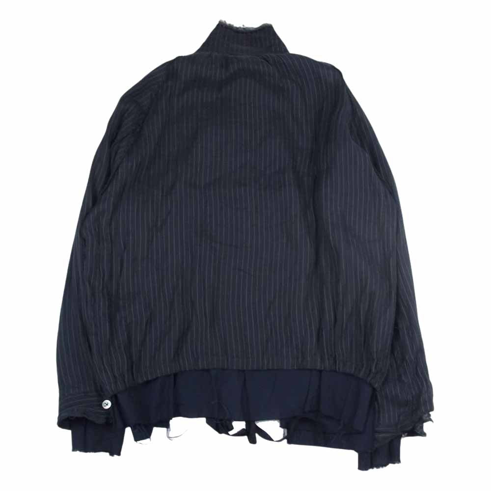ミドリカワ MID21SS-JK07 C カットオフ ストライプ レイヤード JKT ブルゾン  ネイビー系 FREE【美品】【中古】
