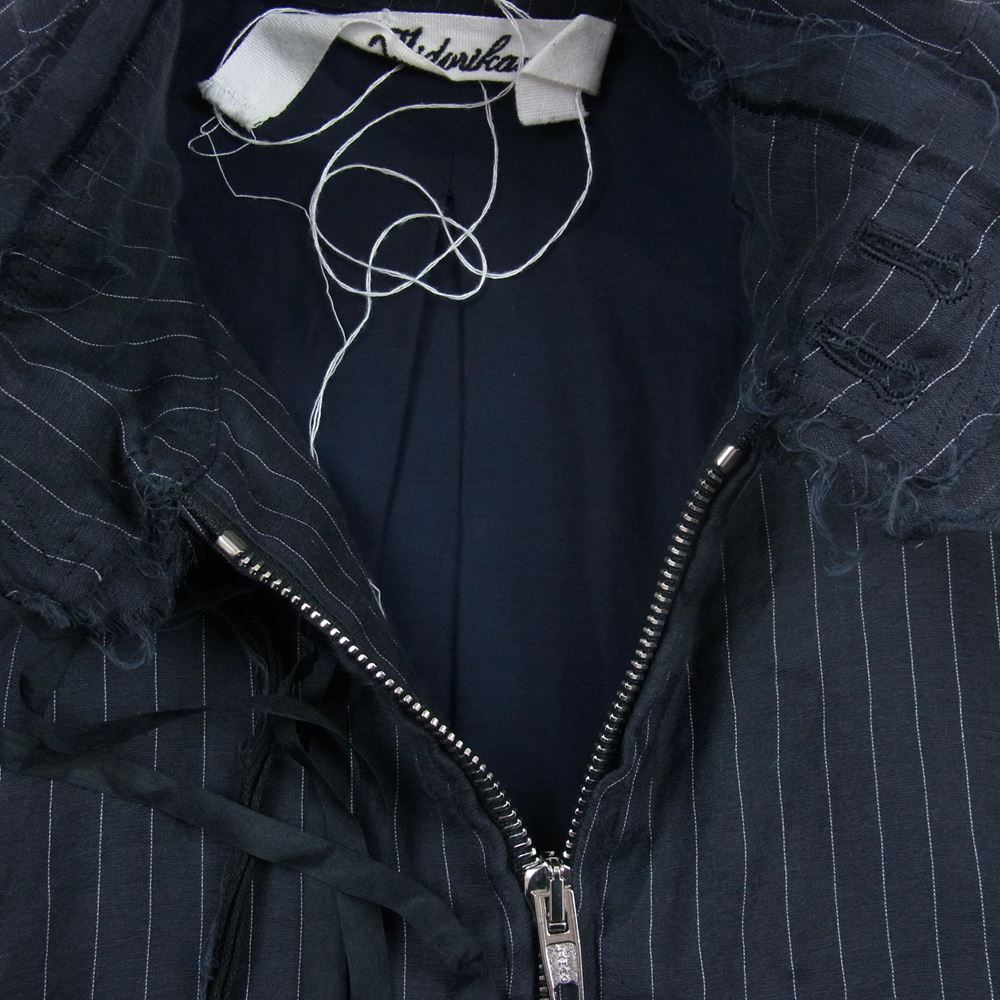 ミドリカワ MID21SS-JK07 C カットオフ ストライプ レイヤード JKT ブルゾン  ネイビー系 FREE【美品】【中古】