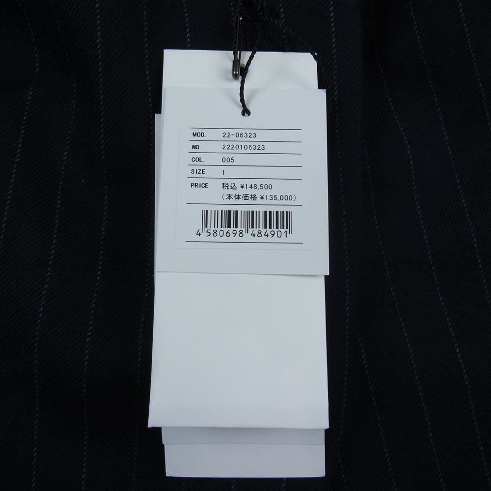 Sacai サカイ 22AW 22-06323 Chalk Stripe Jacket チョーク ストライプ レイヤード テーラード ジャケット ブラック系 1【美品】【中古】