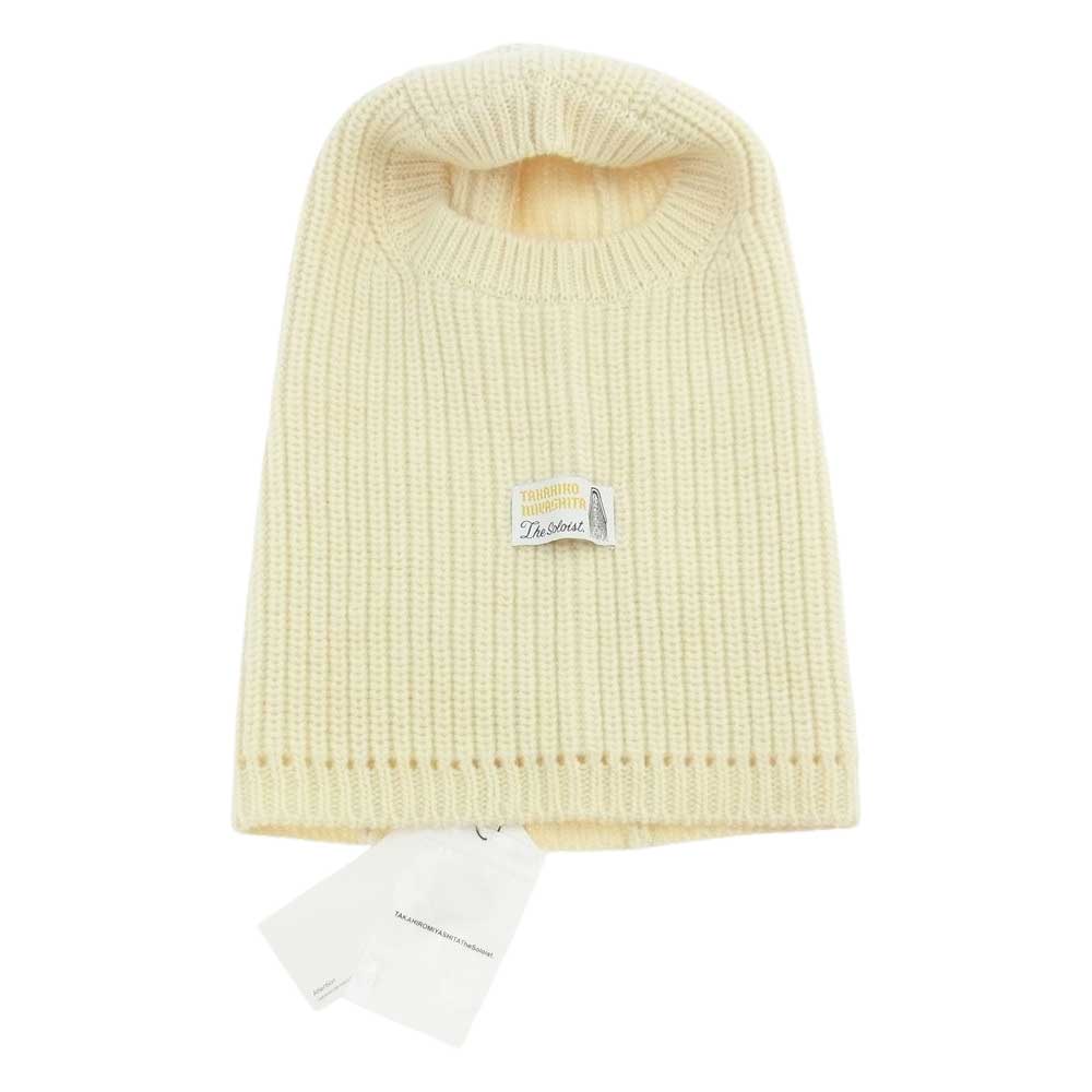 sk.0003AW22 aran pattern balaclava アラン ニット パターン バラクラバ ニット フード ホワイト系【美品】【中古】
