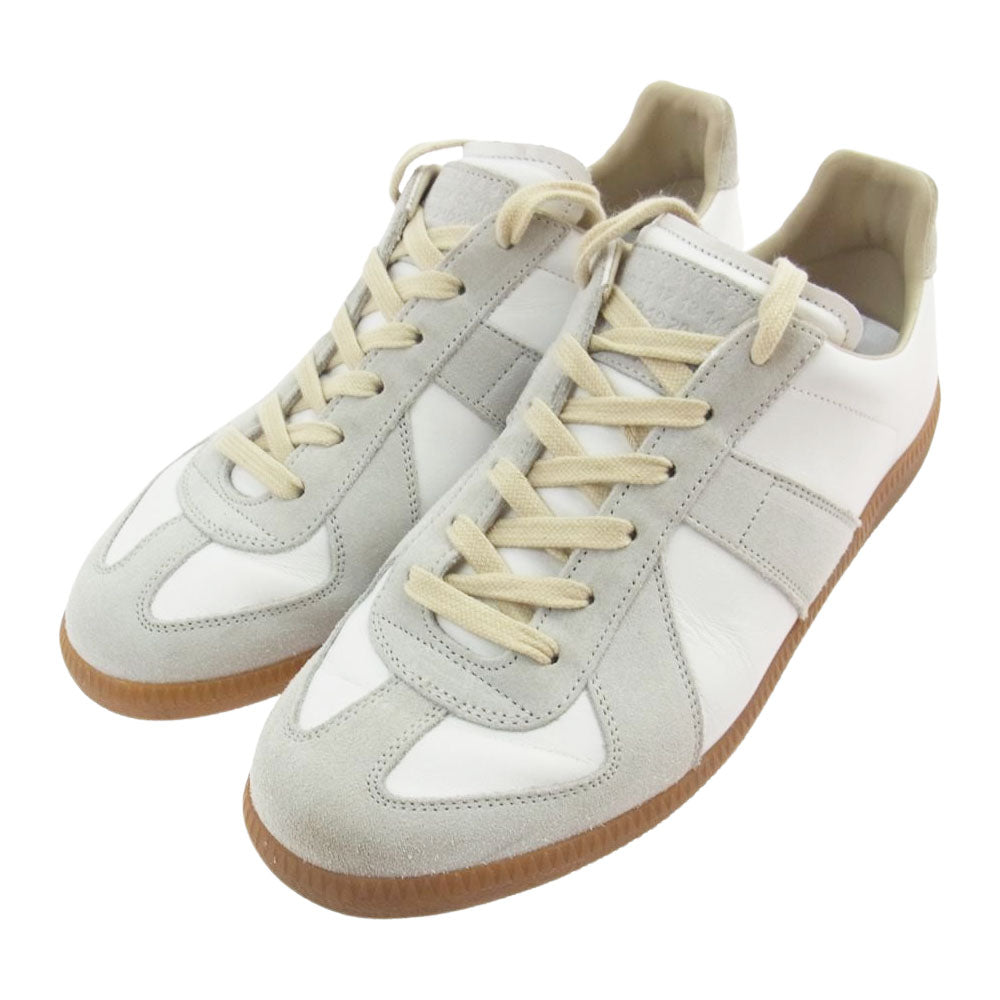 MAISON MARGIELA メゾンマルジェラ 20SS S57WS0236 Classic Replica Sneaker クラシック レプリカ ジャーマントレーナー スニーカー ベージュ系 40【中古】