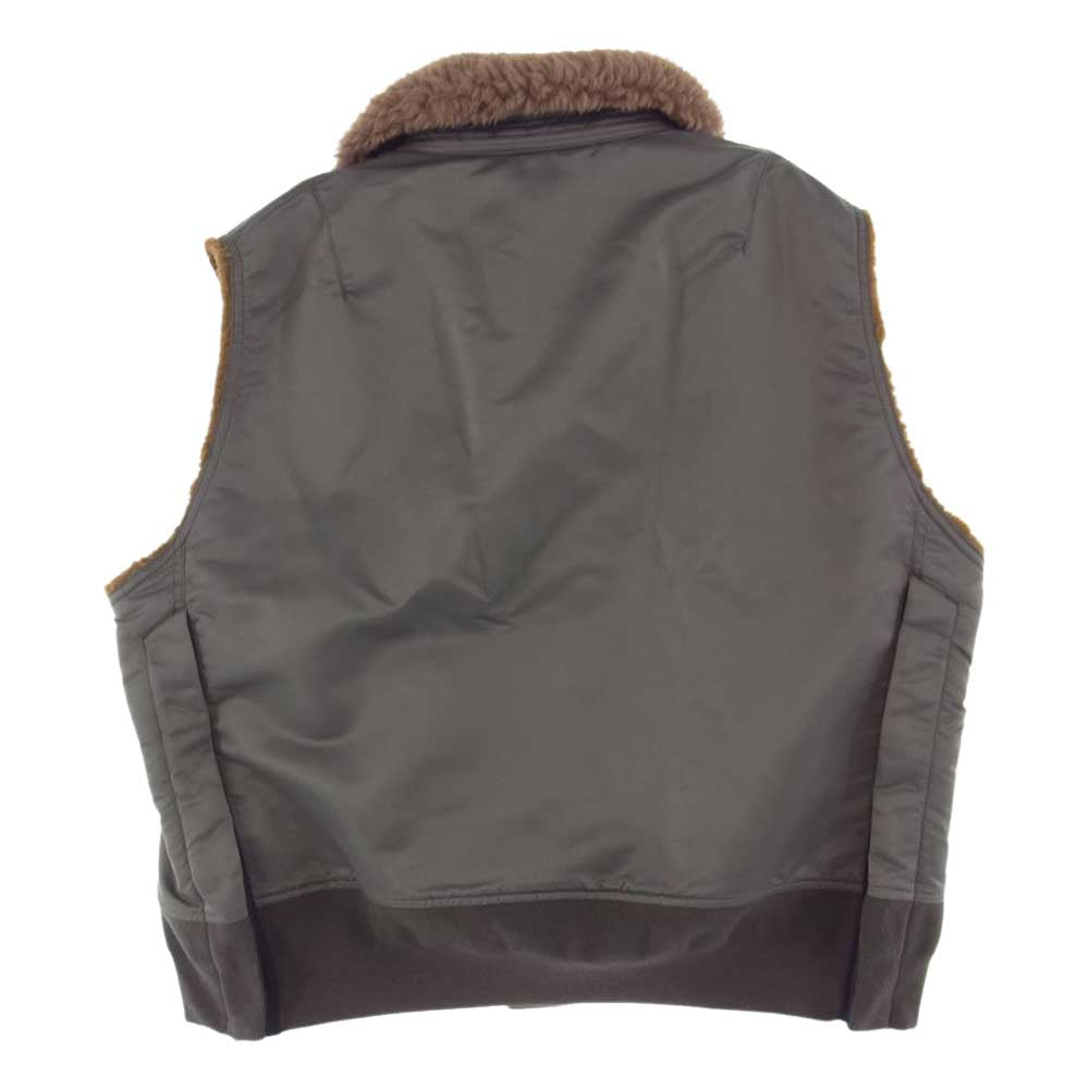 Sacai サカイ 22SS 22-02828M Nylon Twill Mix Vest ナイロン ツイル ミックス ファー ベスト グレー系 326 2【美品】【中古】