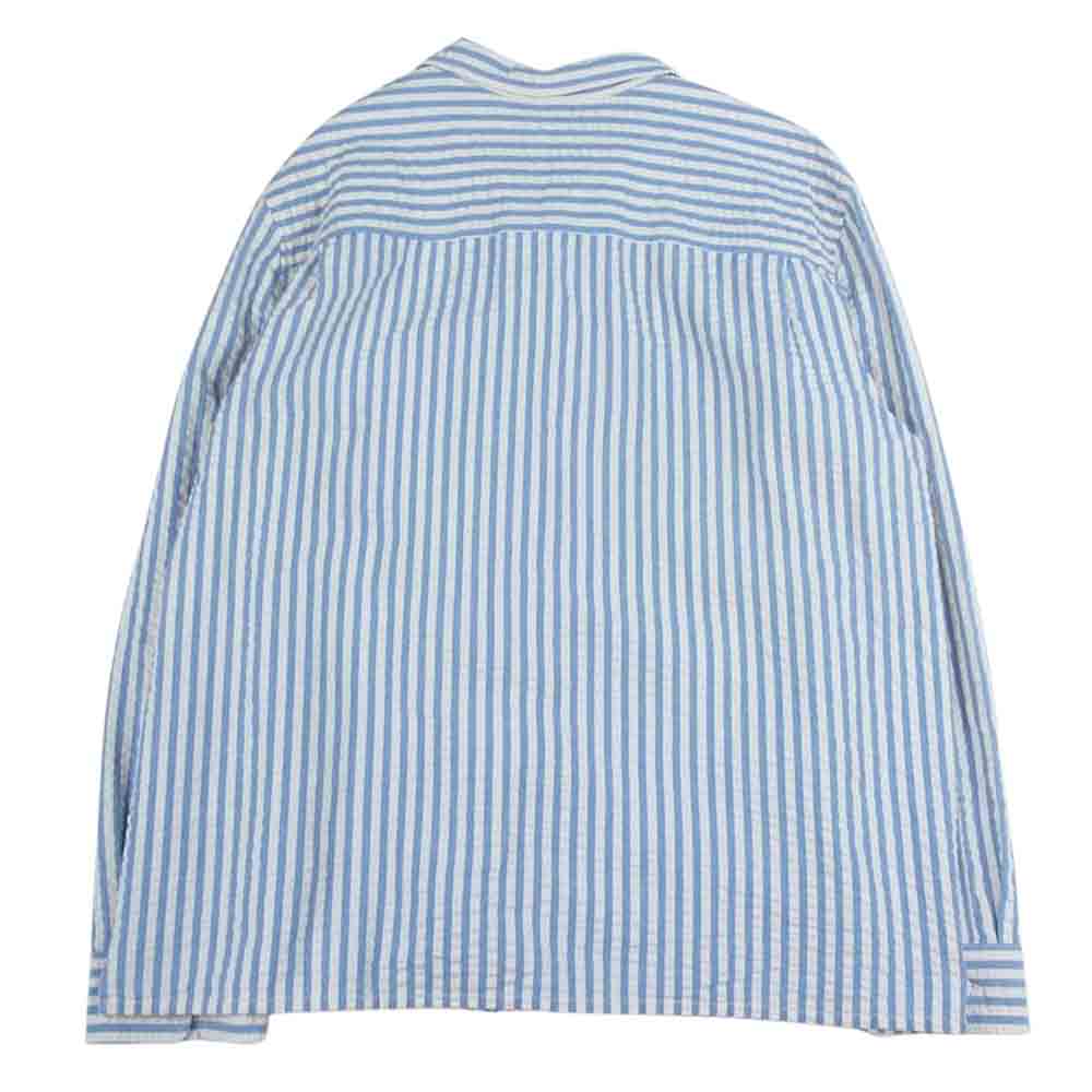 Levi's リーバイス 34359-0003 Made & Crafted メイドアンドクラフテッド Camp Shirt シアサッカー キャンプ パジャマ 長袖 シャツ ホワイト系 ブルー系 XL【中古】