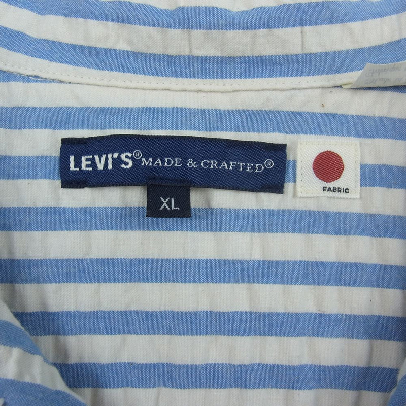 Levi's リーバイス 34359-0003 Made & Crafted メイドアンドクラフテッド Camp Shirt シアサッカー キャンプ パジャマ 長袖 シャツ ホワイト系 ブルー系 XL【中古】