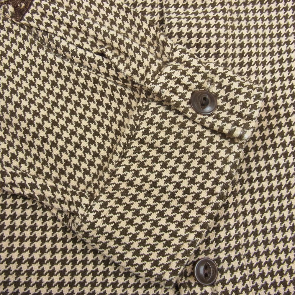 POLO RALPH LAUREN ポロ・ラルフローレン 90s 千鳥 総柄 長袖 シャツ ライトブラウン系 L【中古】
