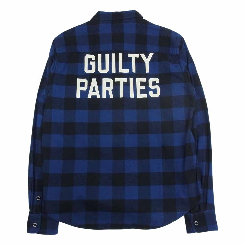 WACKO MARIA ワコマリア WMR-BLO-SHI-03 BLOCK CHECK SHIRT 長袖 ブロック チェック シャツ ブルー系 ブラック系 M【中古】