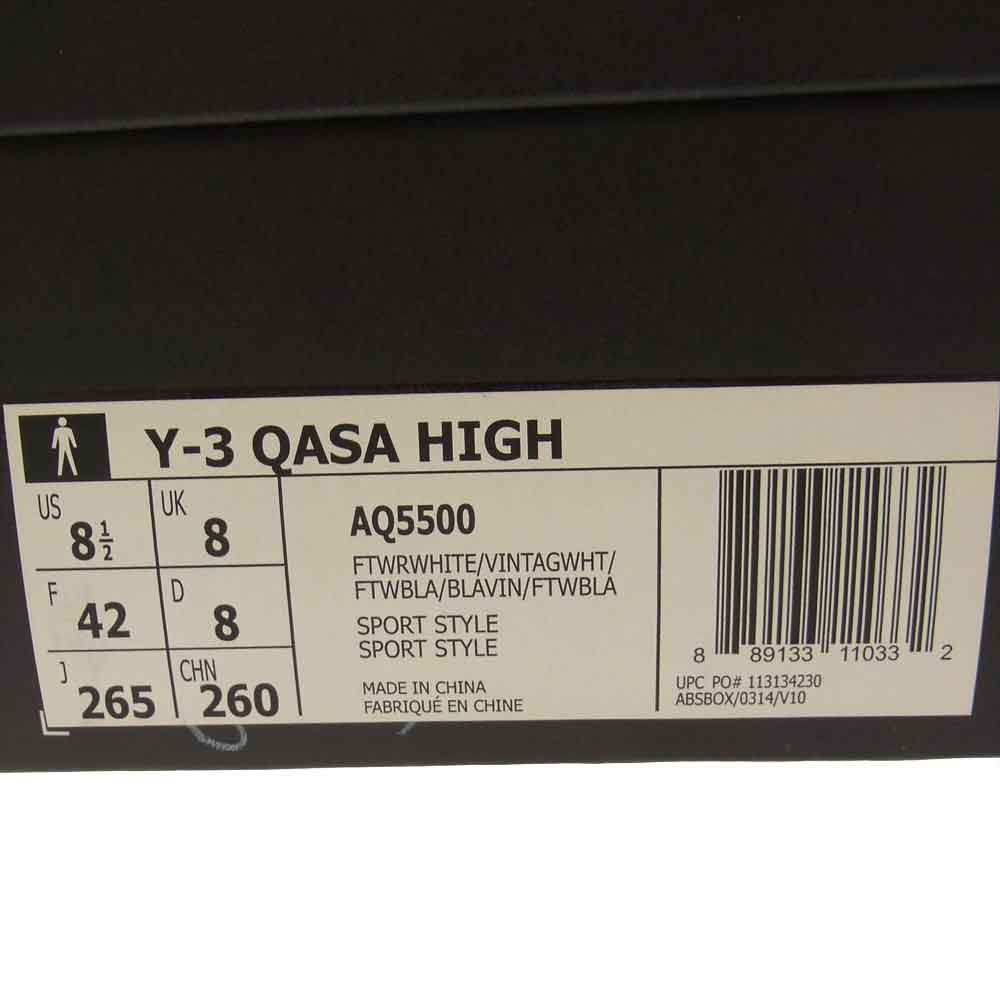 Yohji Yamamoto ヨウジヤマモト AQ5500 Y-3 ワイスリー QASA HIGH カーサ ハイ スニーカー ホワイト系 26.5【中古】