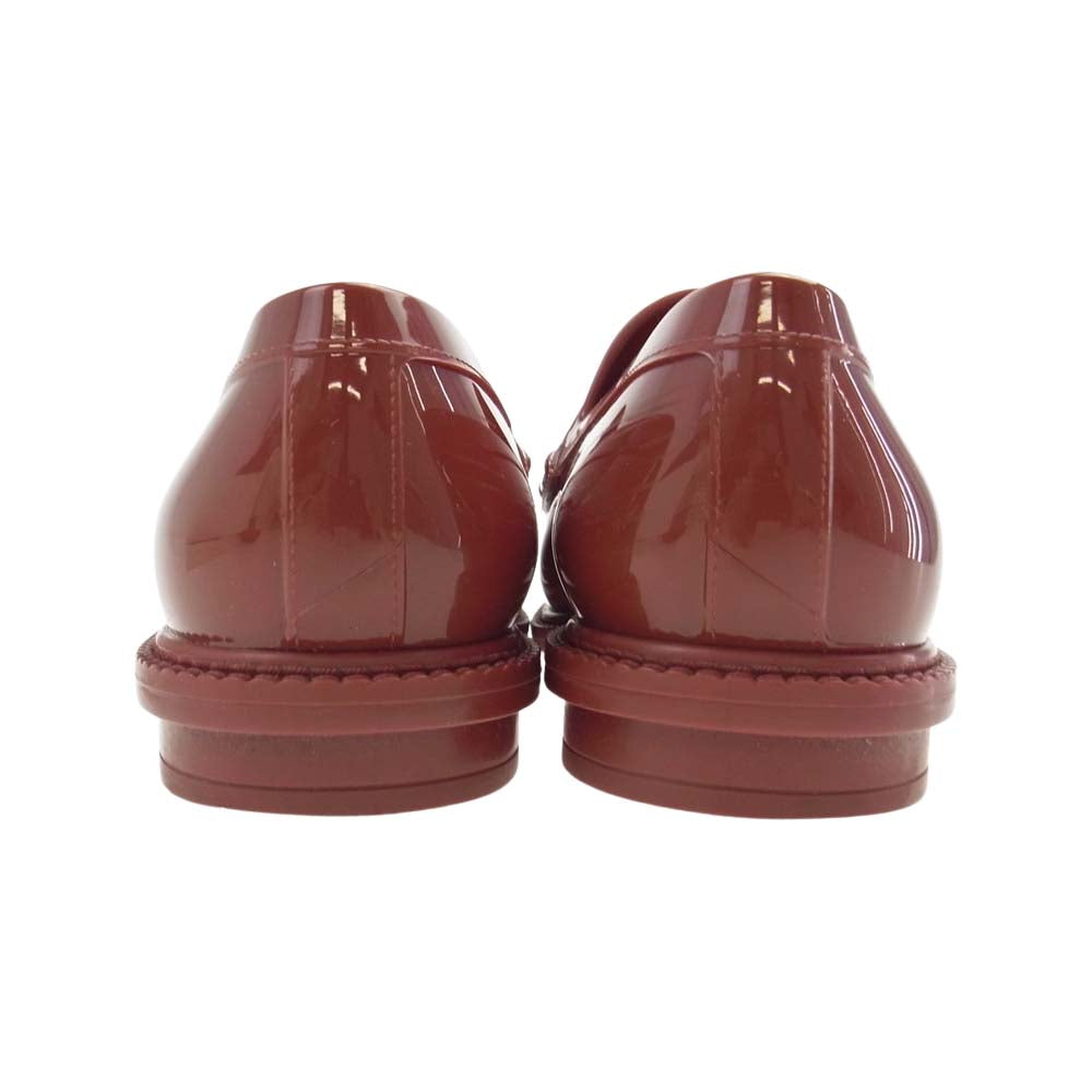 YVES SAINT LAURENT イヴサンローラン YSL LOGO LOAFER エンボス加工 ロゴ オペラシューズ  ローファー ワインレッド系 41【中古】