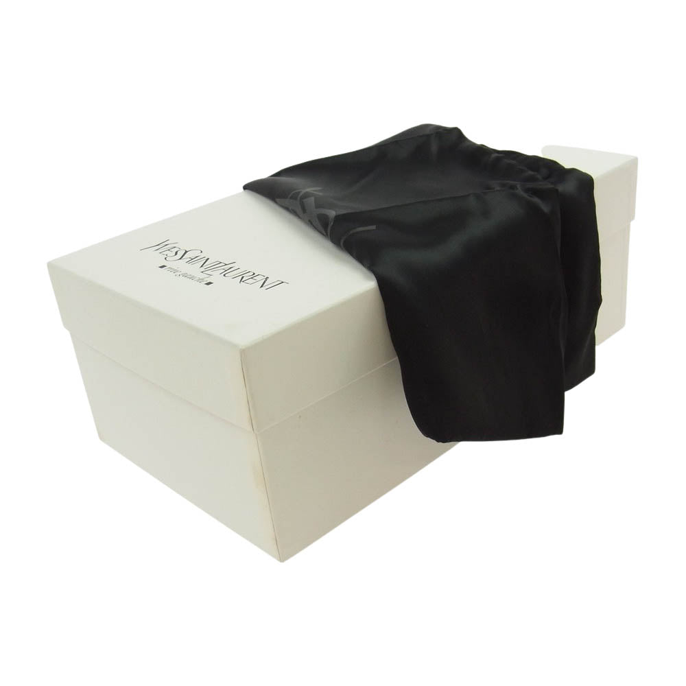 YVES SAINT LAURENT イヴサンローラン YSL LOGO LOAFER エンボス加工 ロゴ オペラシューズ  ローファー ワインレッド系 41【中古】