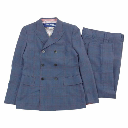 JUNYA WATANABE COMME des GARCONS MAN ジュンヤワタナベコムデギャルソンマン AD2012 WK-J008 チェック ダブル テーラード ジャケット タック スラックス パンツ セットアップ マルチカラー系 XS【中古】