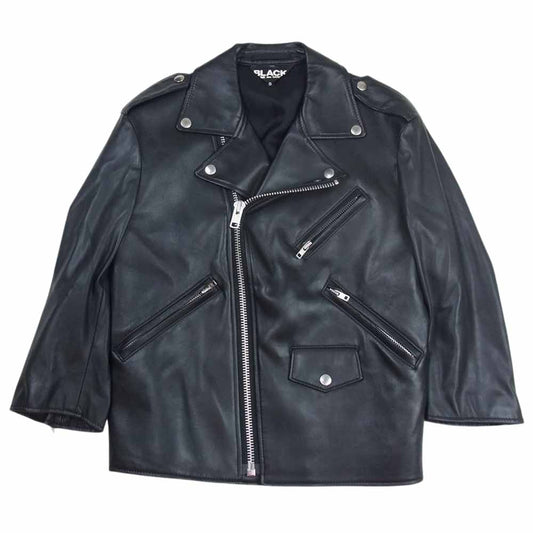 BLACK COMME des GARCONS ブラックコムデギャルソン AD2011 1H-J023 フェイクレザー ダブル ライダース ジャケット ブラック系 S【中古】