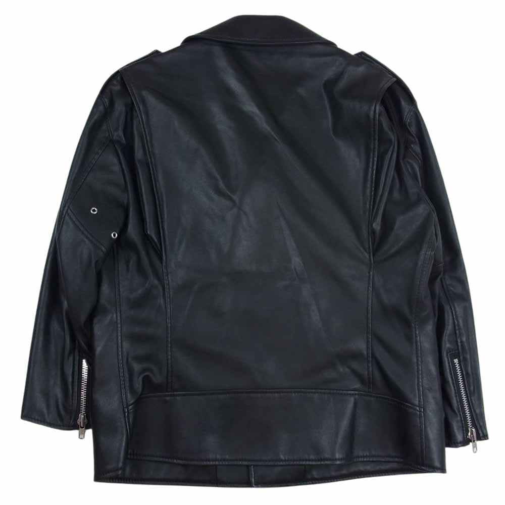 BLACK COMME des GARCONS ブラックコムデギャルソン AD2011 1H-J023 フェイクレザー ダブル ライダース ジャケット ブラック系 S【中古】