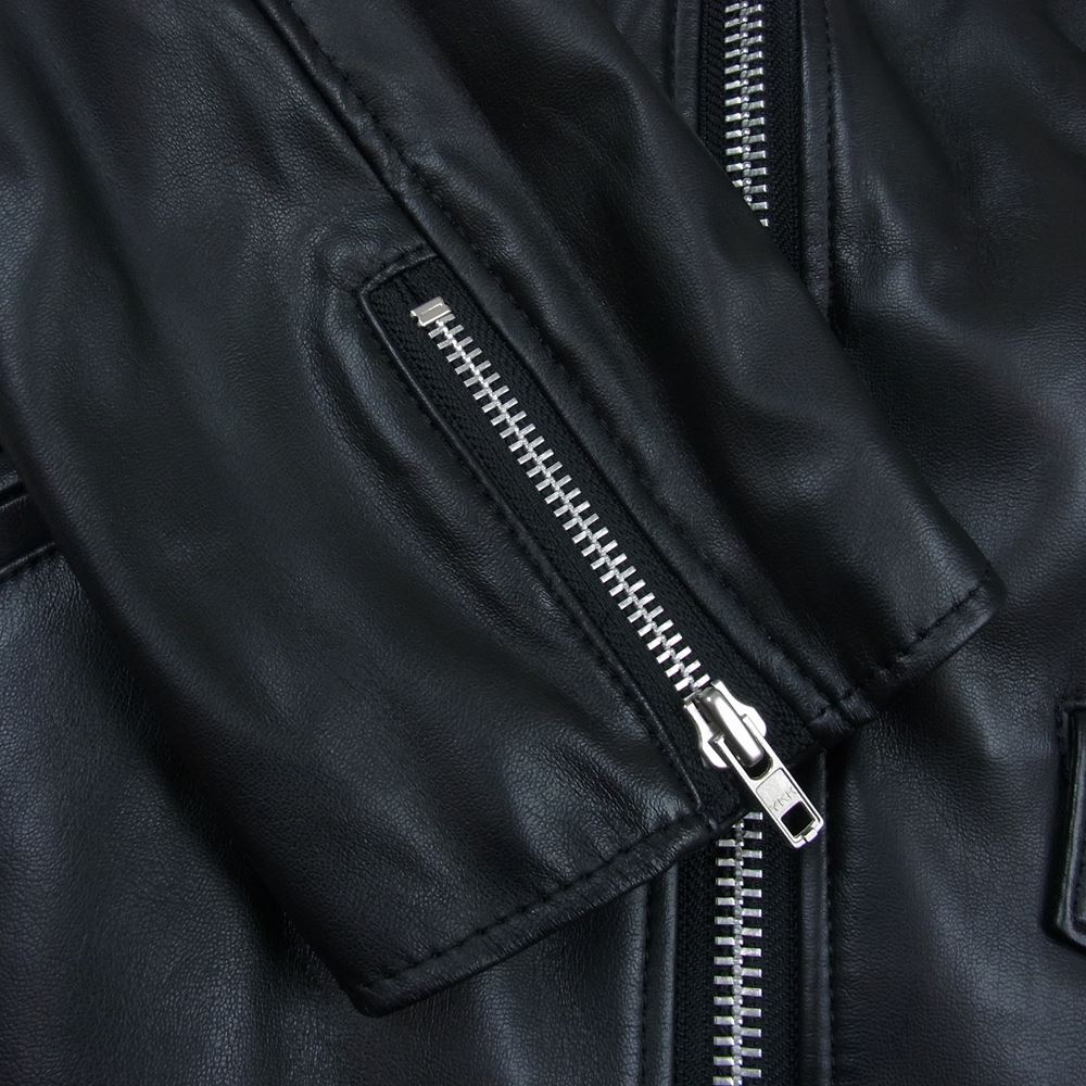 BLACK COMME des GARCONS ブラックコムデギャルソン AD2011 1H-J023 フェイクレザー ダブル ライダース ジャケット ブラック系 S【中古】