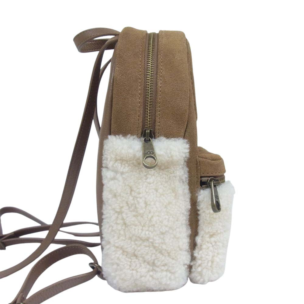 UGG アグ DANNIE II MINI BACKPACK SHEEP ダニー 2 ミニ シープ スエード ムートン バックパック リュックサック ライトブラウン系【中古】