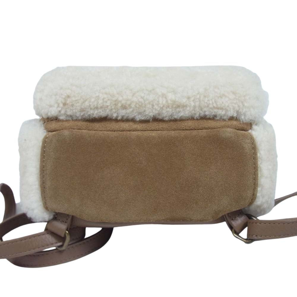 UGG アグ DANNIE II MINI BACKPACK SHEEP ダニー 2 ミニ シープ スエード ムートン バックパック リュックサック ライトブラウン系【中古】