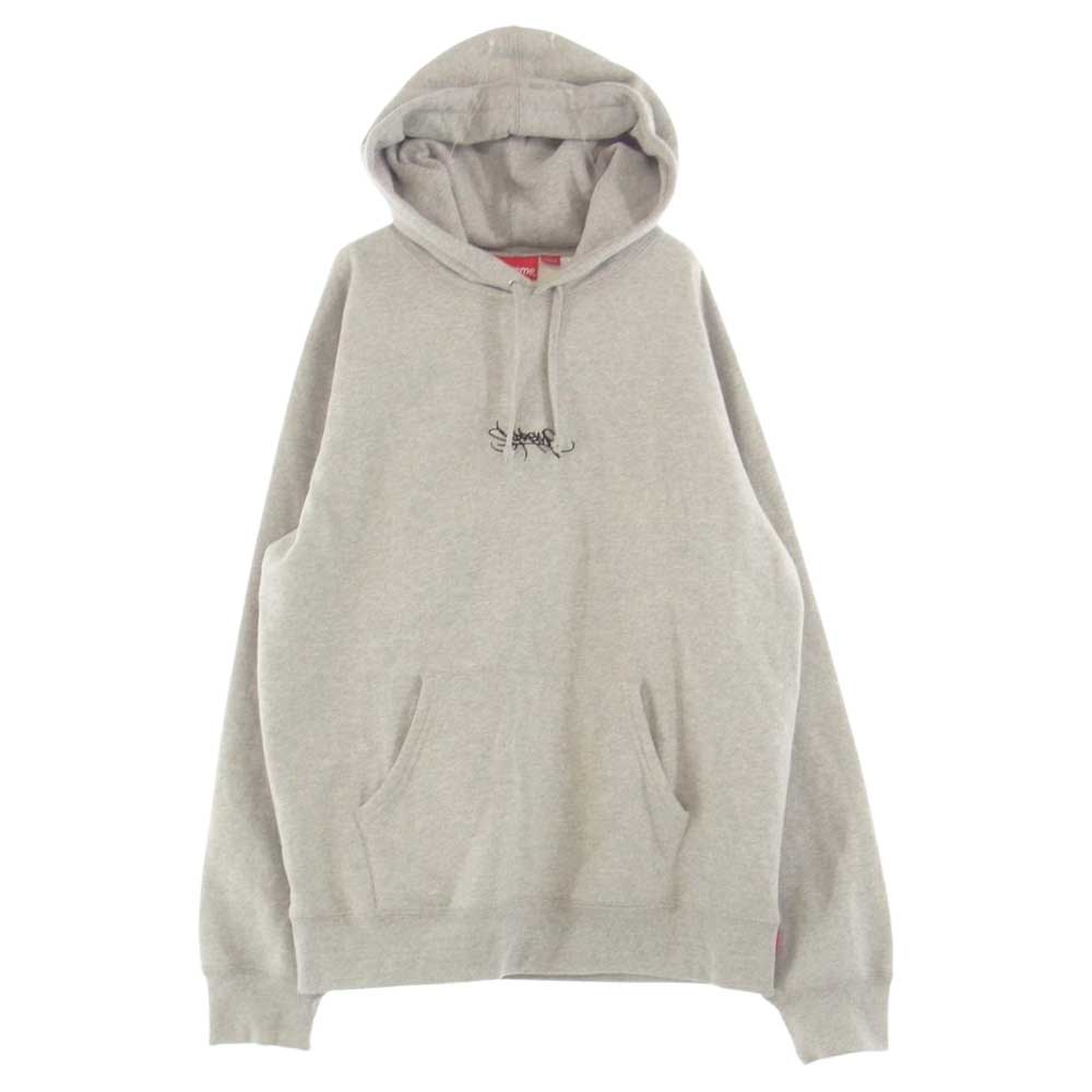 Supreme シュプリーム 19SS Tag Logo Hooded Sweatshirt タグ ロゴ フーディ パーカー グレー系 XL【中古】