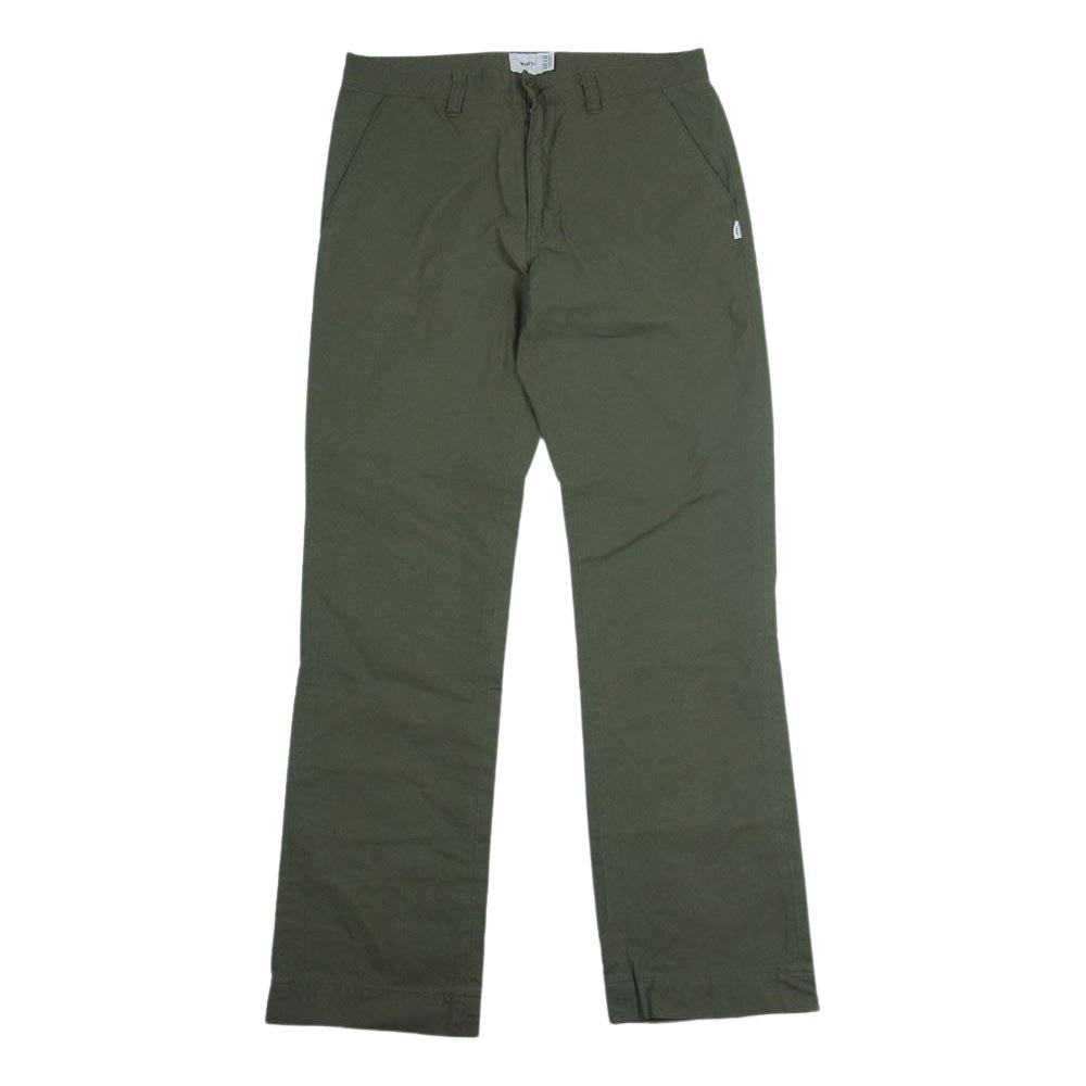 WTAPS ダブルタップス 18SS 181TQDT-PTM03 KHAKI TIGHT TROUSERS COTTON CHINO カーキタイト コットン チノ トラウザー パンツ カーキ系 2【中古】