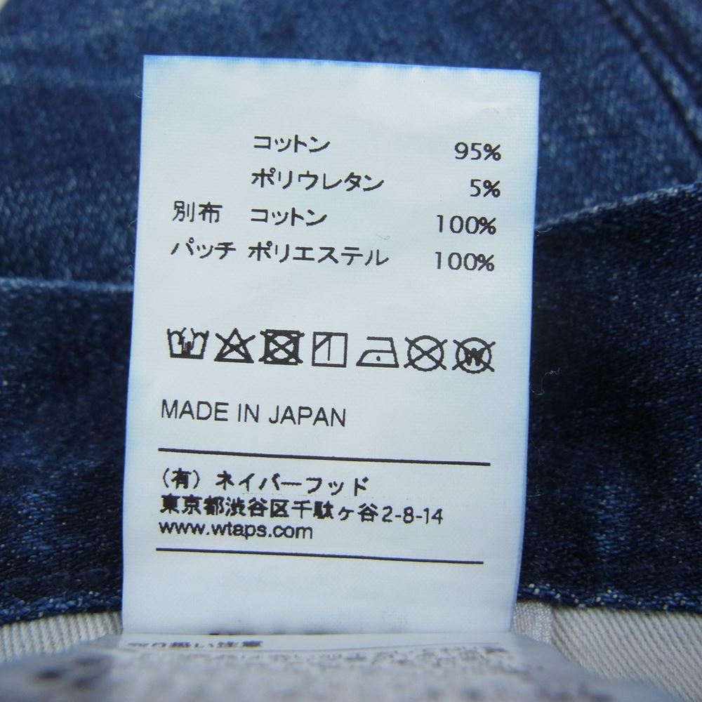 WTAPS ダブルタップス 18AW 182WVDT-PTM04 BLUES SKINNY DENIM TROUSERS ブルース スキニー デニムパンツ トラウザー インディゴ インディゴブルー系 2【中古】