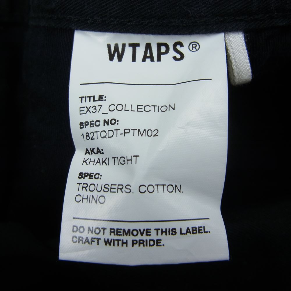 WTAPS ダブルタップス 18AW 182TQDT-PTM02 TROUSERS COTTON CHINO コットン チノ トラウザー パンツ ブラック系 2【中古】
