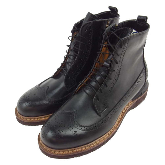 VISVIM ビズビム V10007522-01 PATRICIAN W.T. MID-FOLK パトリシアン ミッドカット フォーク レースアップ ブーツ ブラック系 US9【極上美品】【中古】