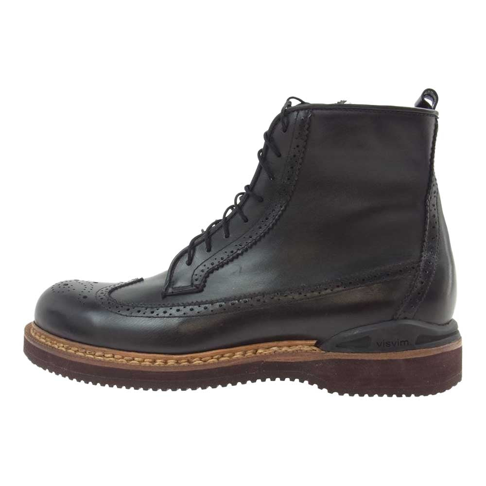 VISVIM ビズビム V10007522-01 PATRICIAN W.T. MID-FOLK パトリシアン ミッドカット フォーク レースアップ ブーツ ブラック系 US9【極上美品】【中古】