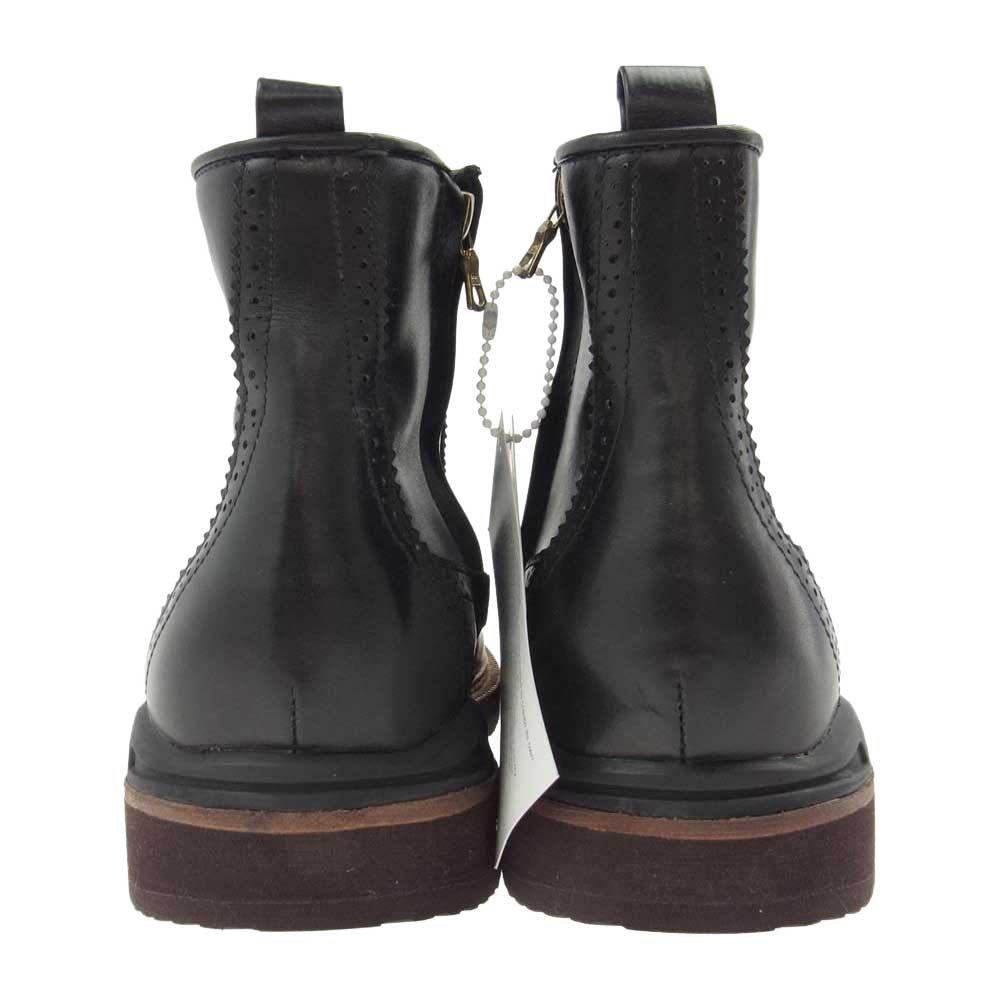 VISVIM ビズビム V10007522-01 PATRICIAN W.T. MID-FOLK パトリシアン ミッドカット フォーク レースアップ ブーツ ブラック系 US9【極上美品】【中古】
