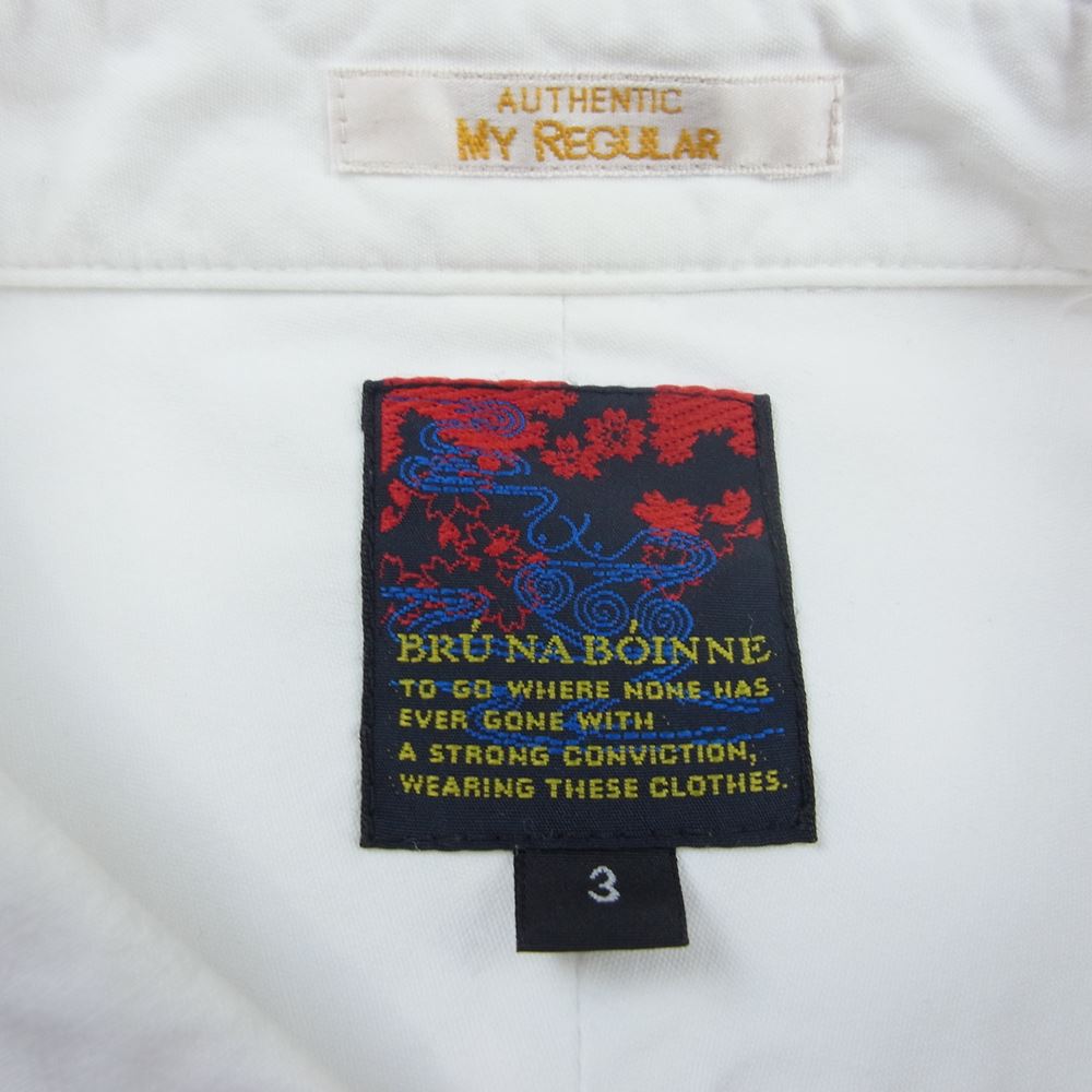 BRU NA BOINNE ブルーナボイン 4235-2 サイレントビリーシャツ ホワイト系 3【中古】