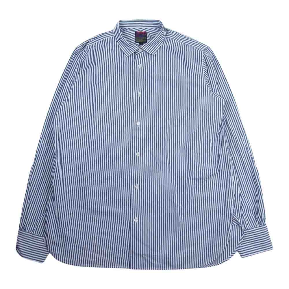 BRU NA BOINNE ブルーナボイン 4436 くしゅっとSPシャツ ストライプ ホワイト系 ブルー系 1【中古】