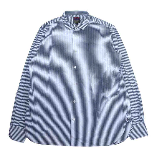 BRU NA BOINNE ブルーナボイン 4436 くしゅっとSPシャツ ストライプ ホワイト系 ブルー系 1【中古】