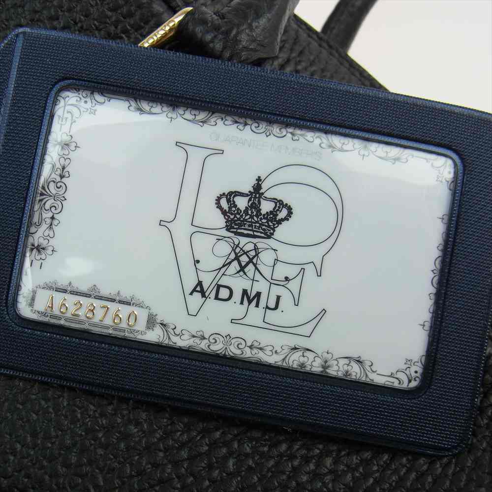 ADMJアクセソワ エーディーエムジェイ レザー ハンド バック  ブラック系【中古】
