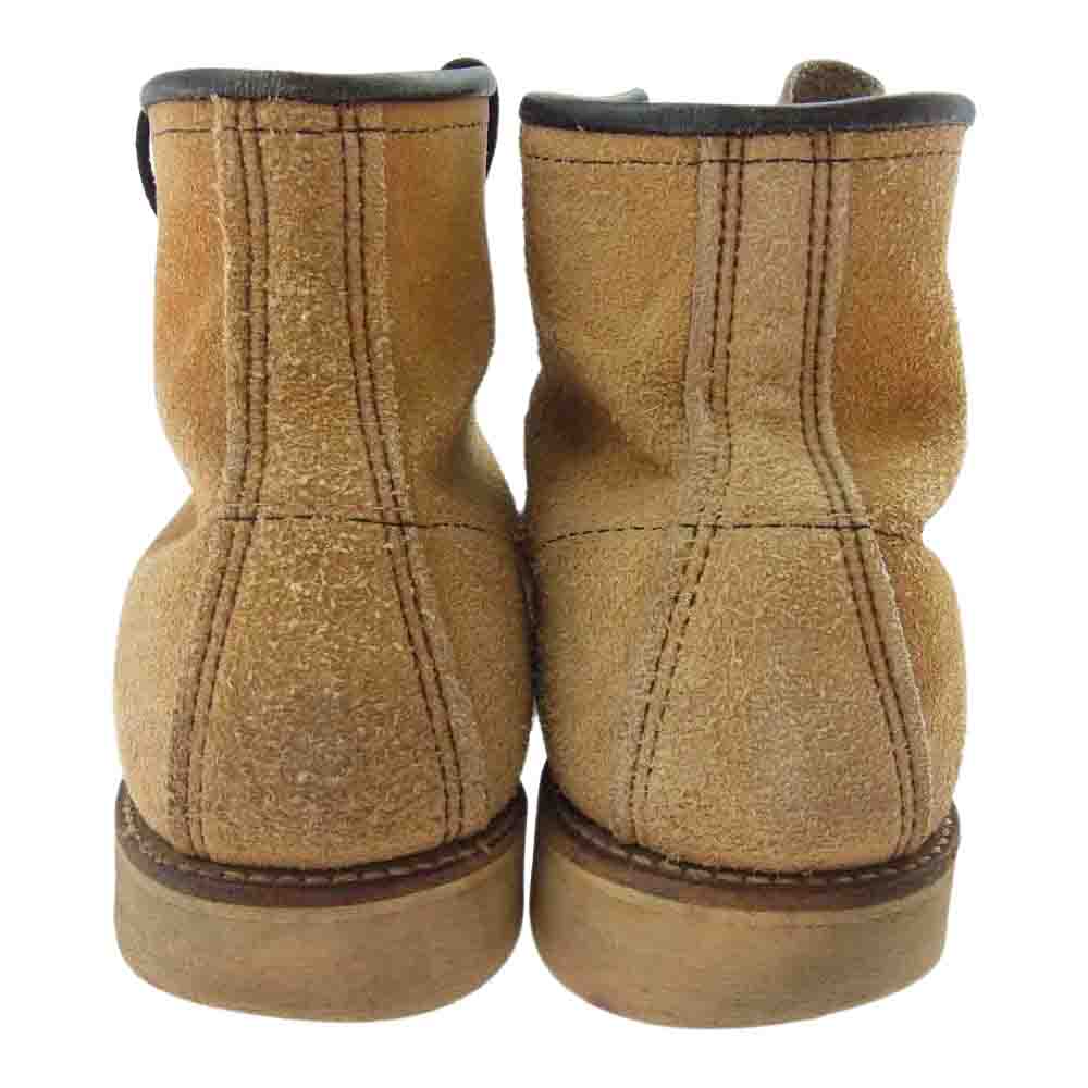 RED WING レッドウィング 刺繍羽根タグ Irish Setter 6 CLASSIC MOC toe アイリッシュセッター クラシックモックトゥ スエード ワーク ブーツ ベージュ系 インソール実寸サイズ約26㎝【中古】