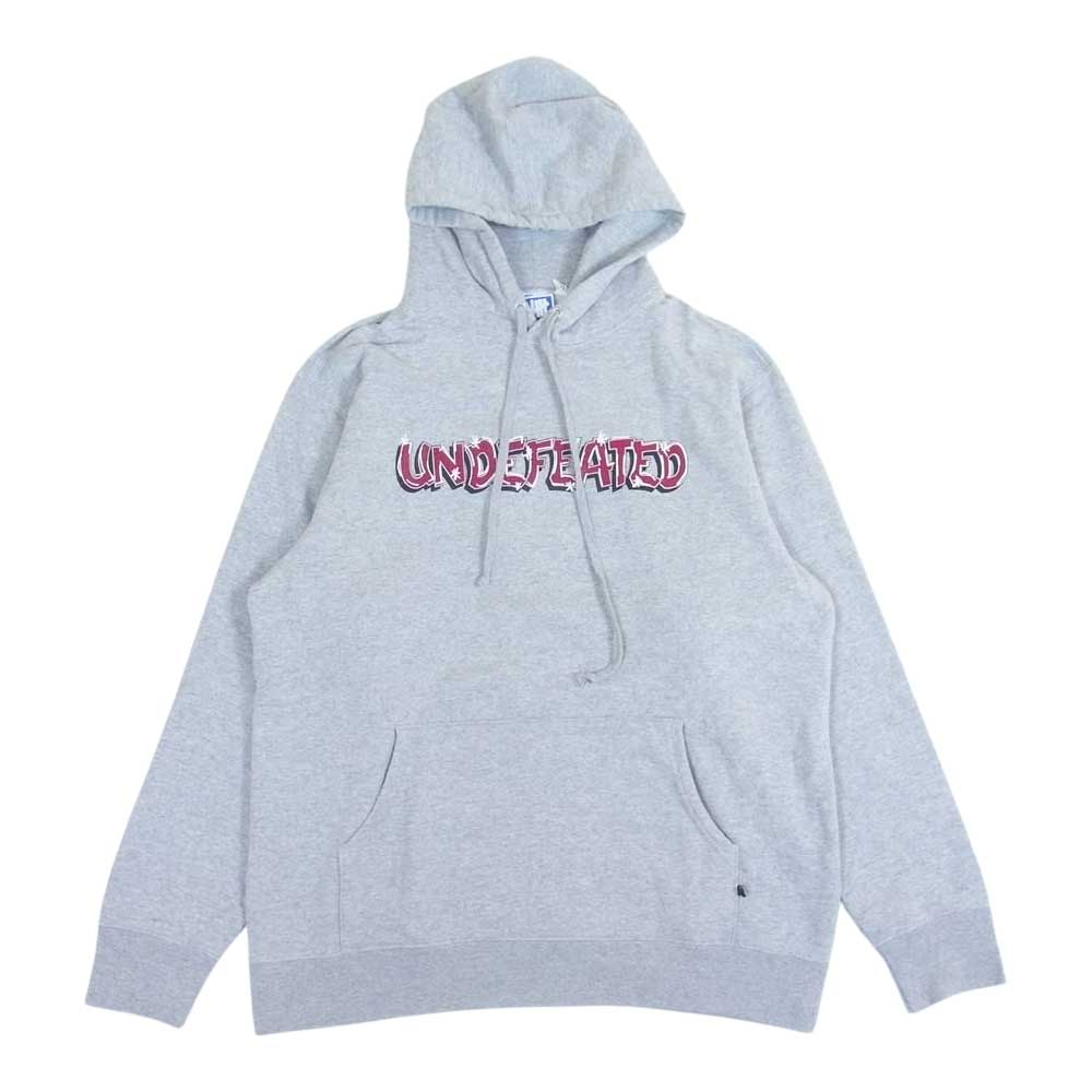 UNDEFEATED アンディフィーテッド 212077009006 STAR HOODIE ロゴプリント プルオーバー パーカー フーディ グレー系 L【中古】