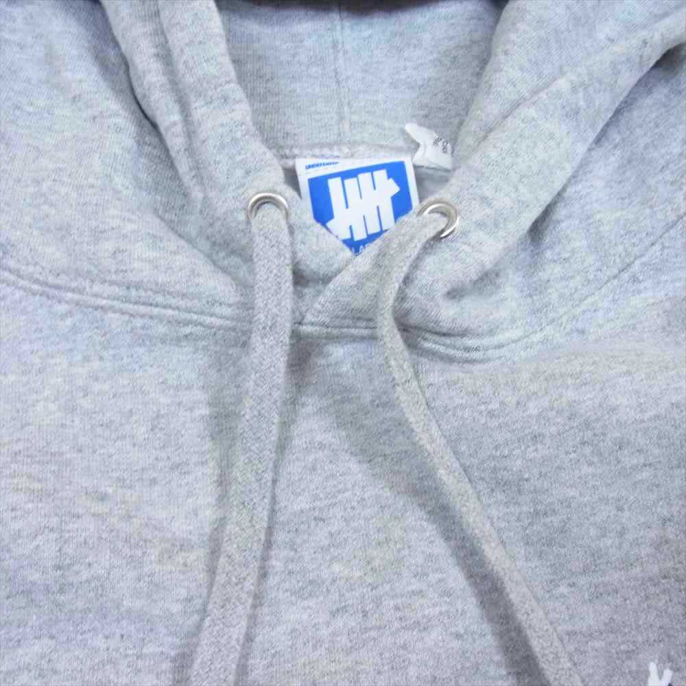 UNDEFEATED アンディフィーテッド 212077009006 STAR HOODIE ロゴプリント プルオーバー パーカー フーディ グレー系 L【中古】