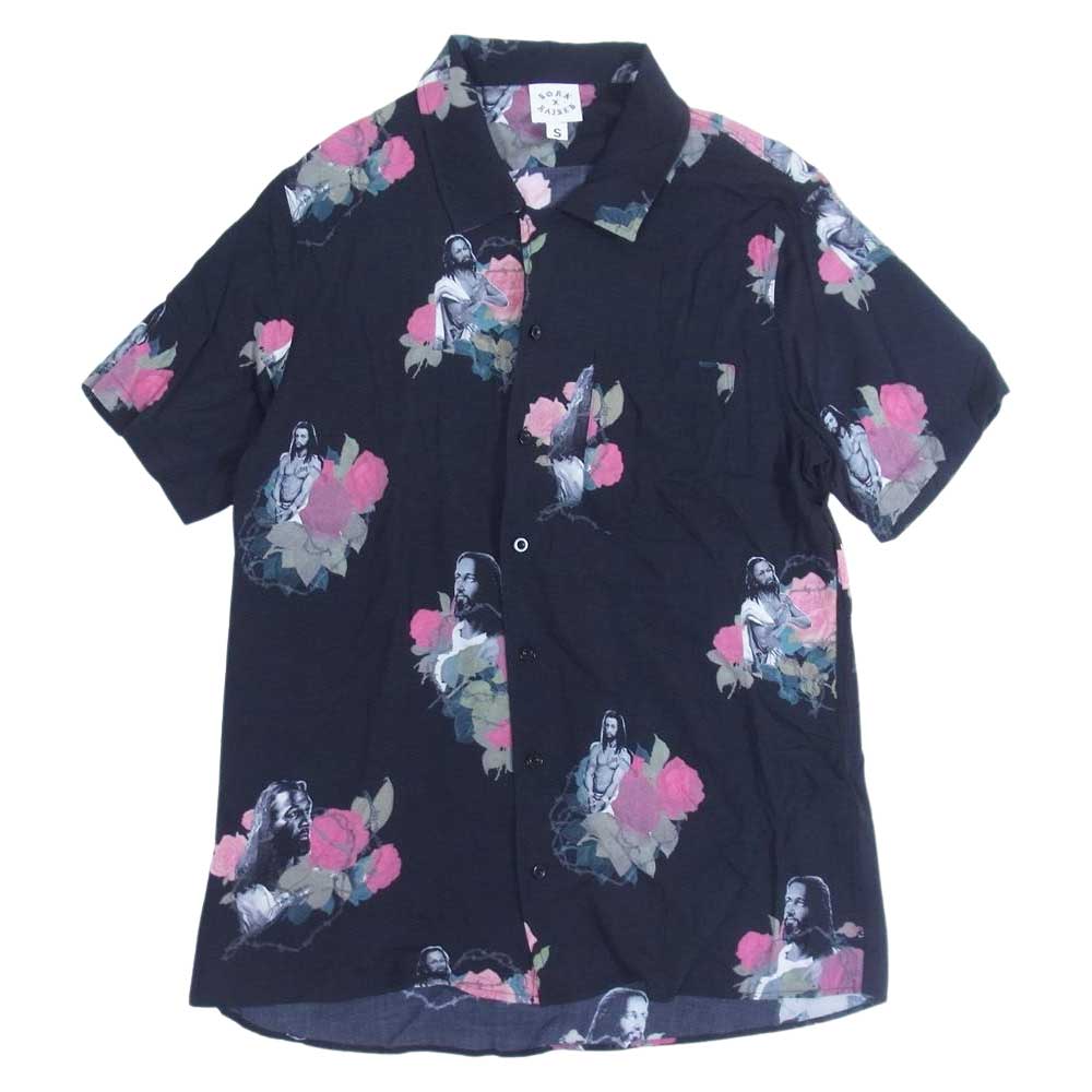 ボーンレイズド JAY HOVA BUT S/S SHIRTS 半袖 シャツ ブラック系 S【中古】