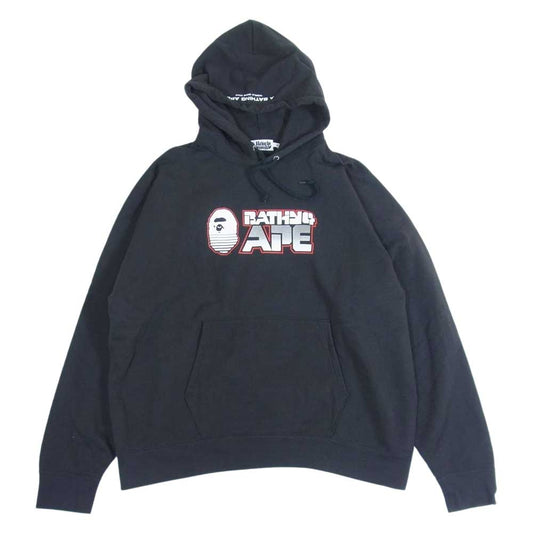 A BATHING APE アベイシングエイプ 001PPH7010031 プリント スウェット プルオーバー パーカー フーディ ブラック系 XL【中古】