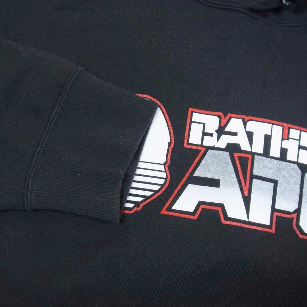 A BATHING APE アベイシングエイプ 001PPH7010031 プリント スウェット プルオーバー パーカー フーディ ブラック系 XL【中古】