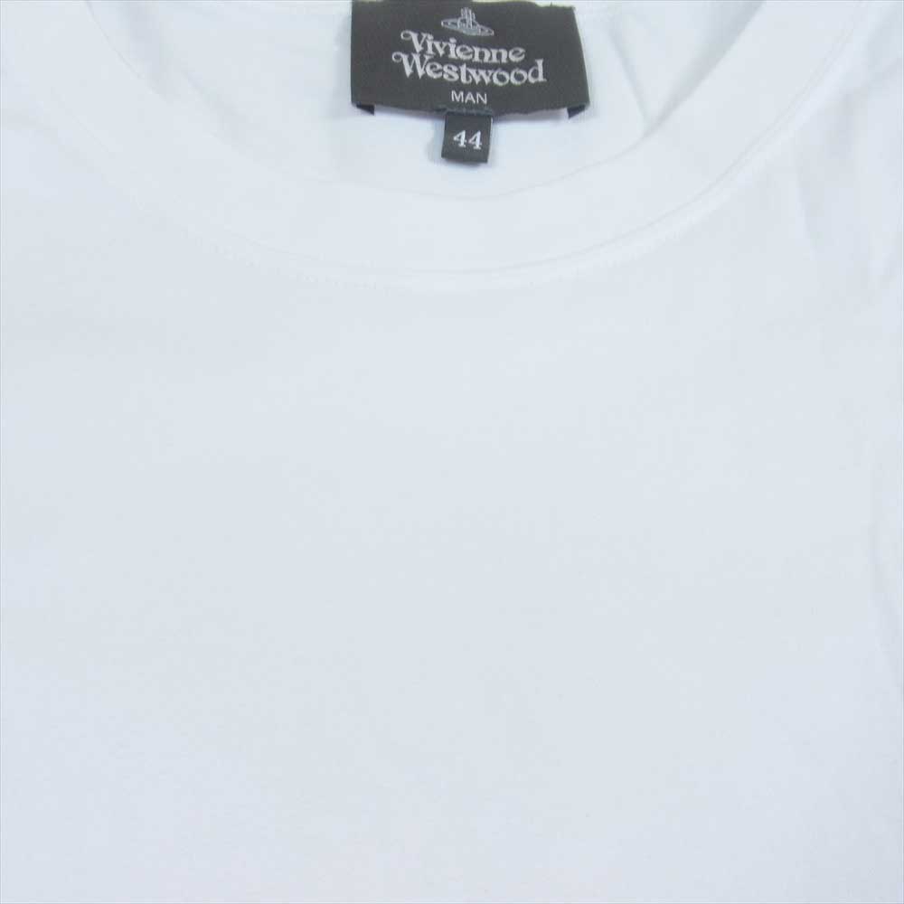 Vivienne WestwoodMAN ヴィヴィアンウエストウッドマン ワンポイント ORB ビッグＴシャツ 半袖 TEE ホワイト系 44【中古】