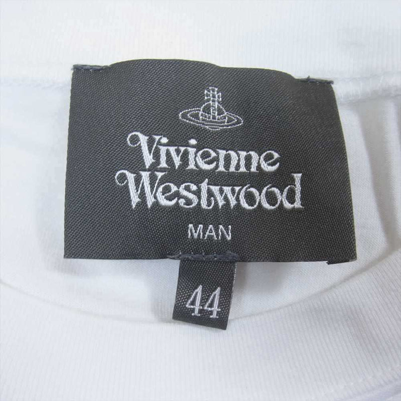 Vivienne WestwoodMAN ヴィヴィアンウエストウッドマン ワンポイント ORB ビッグＴシャツ 半袖 TEE ホワイト系 44【中古】