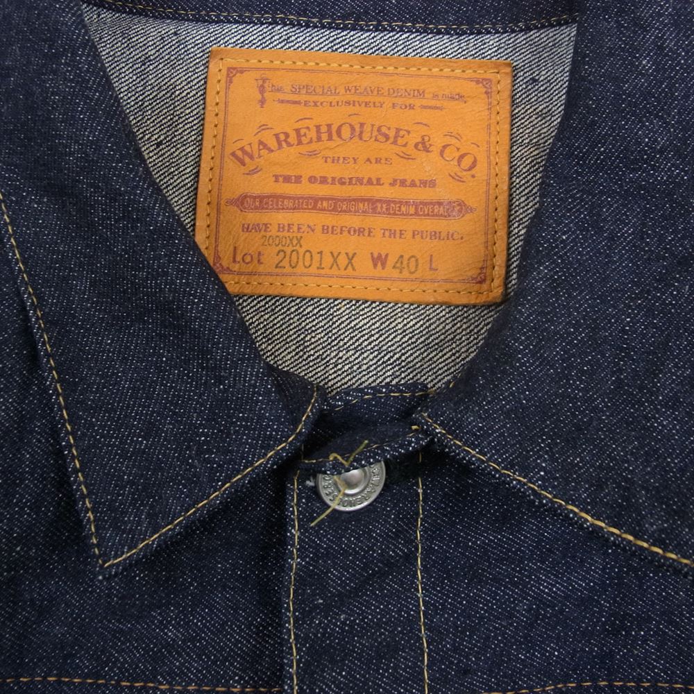 WAREHOUSE ウエアハウス DSB 2001XX(2000XX) 1947 Dead Stock Blue デッドストックブルー デニム ジャケットファーストモデル インディゴブルー系 40【美品】【中古】