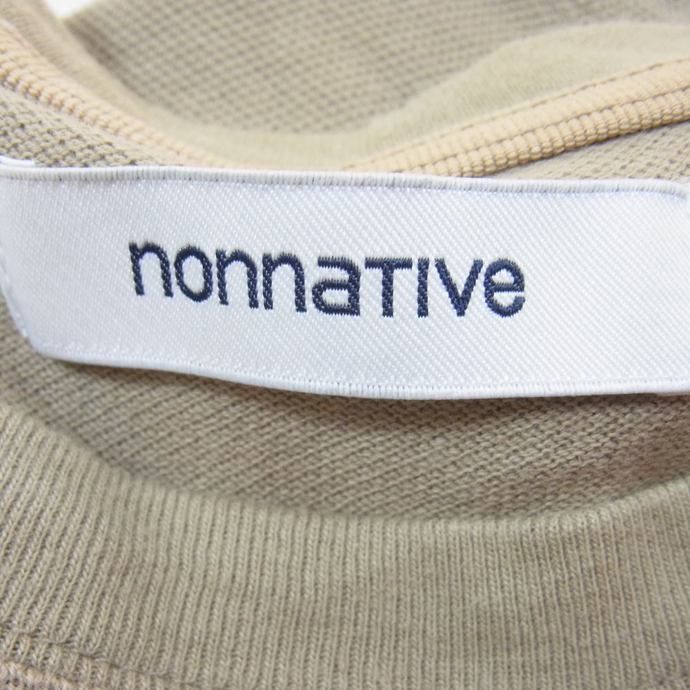 nonnative ノンネイティブ 21SS NN-C3926 CLERK L/S TEE COTTON PIQUE オーバーサイズ ドルマンスリーブ カットソー ベージュ系 カーキ系 2【中古】