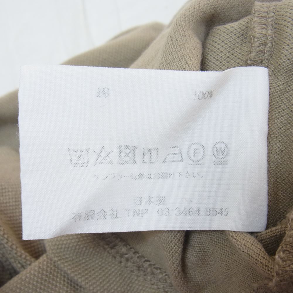 nonnative ノンネイティブ 21SS NN-C3926 CLERK L/S TEE COTTON PIQUE オーバーサイズ ドルマンスリーブ カットソー ベージュ系 カーキ系 2【中古】