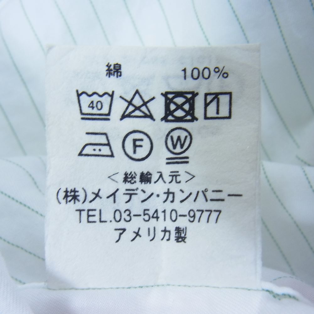 INDIVIDUALIZED SHIRTS インディビジュアライズドシャツ タブカラー ストライプ 長袖 シャツ ホワイト系 L【中古】