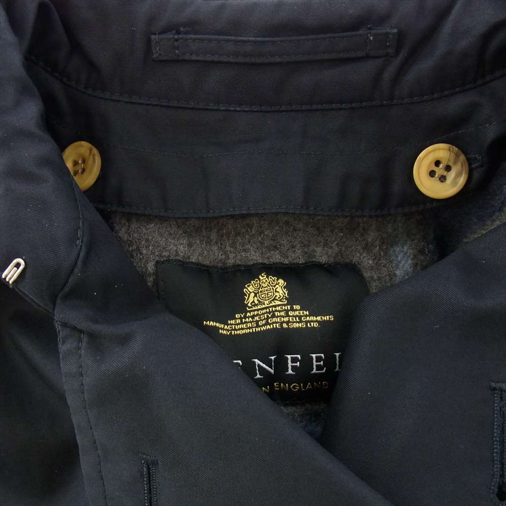 グレンフェル 英国製 ウールライナー付き コットン トレンチ  コート ブラック系 38【中古】