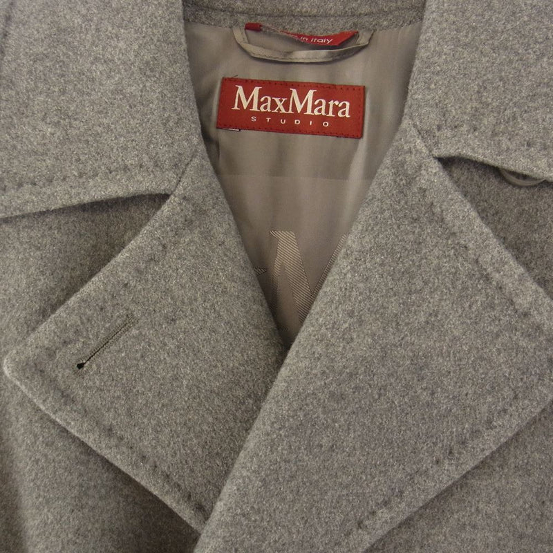 MAX MARA マックスマーラ STUDIO ステュディオ イタリア製 シルクアンゴラ混 ウール コート グレー系【中古】