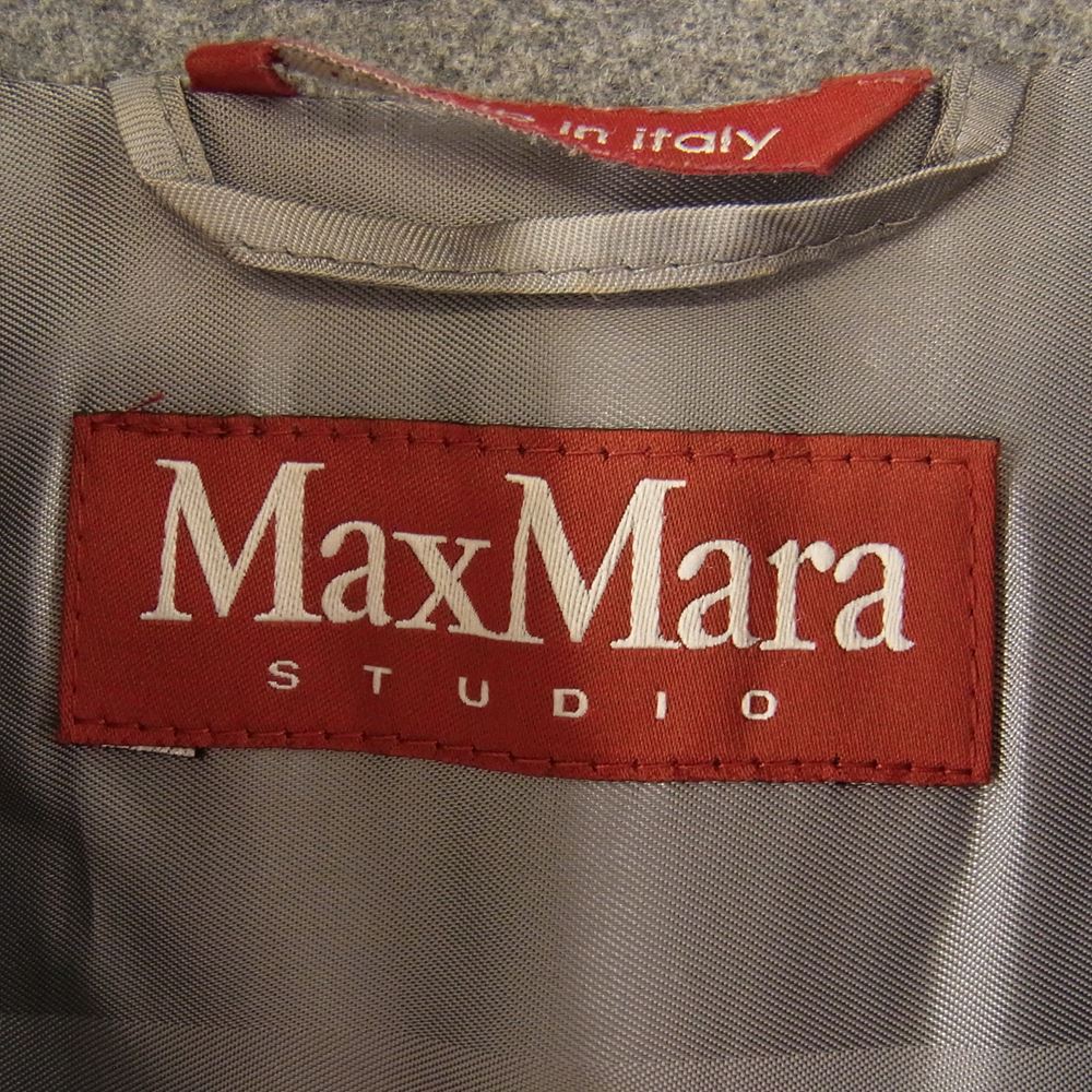 MAX MARA マックスマーラ STUDIO ステュディオ イタリア製 シルクアンゴラ混 ウール コート グレー系【中古】