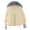 MONCLER モンクレール GRENOBLE グルノーブル CAREZZA ファー ダウン ジャケット オフホワイト系 ライトブルー系【中古】
