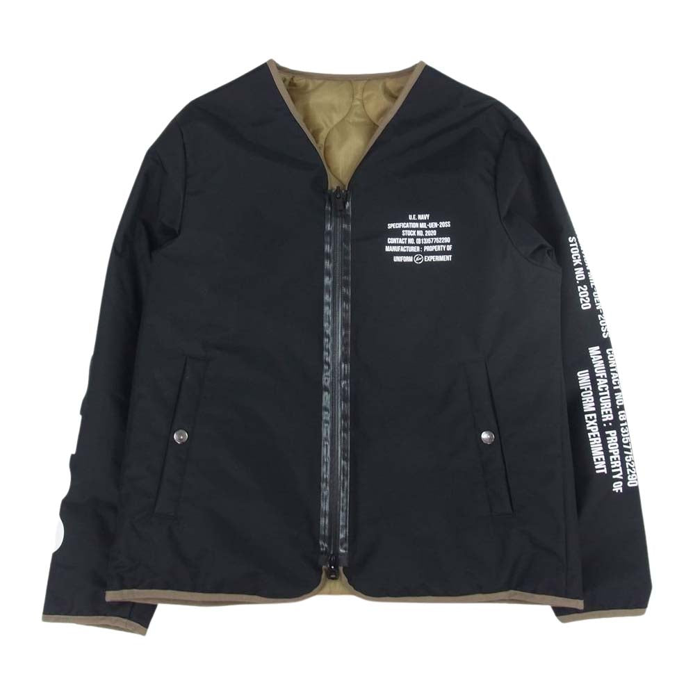 uniform experiment ユニフォームエクスペリメント 20SS UE-200042 REVERSIBLE ZIP LINER BLOUSON リバーシブル ジップ ライナー ブルゾン キルティングジャケット カーキ系 ブラック系 2【中古】