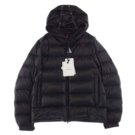 MONCLER モンクレール GEBROULAZ ゲブロウラズ オールレザー ダウン ジャケット ブラック系 3【極上美品】【中古】