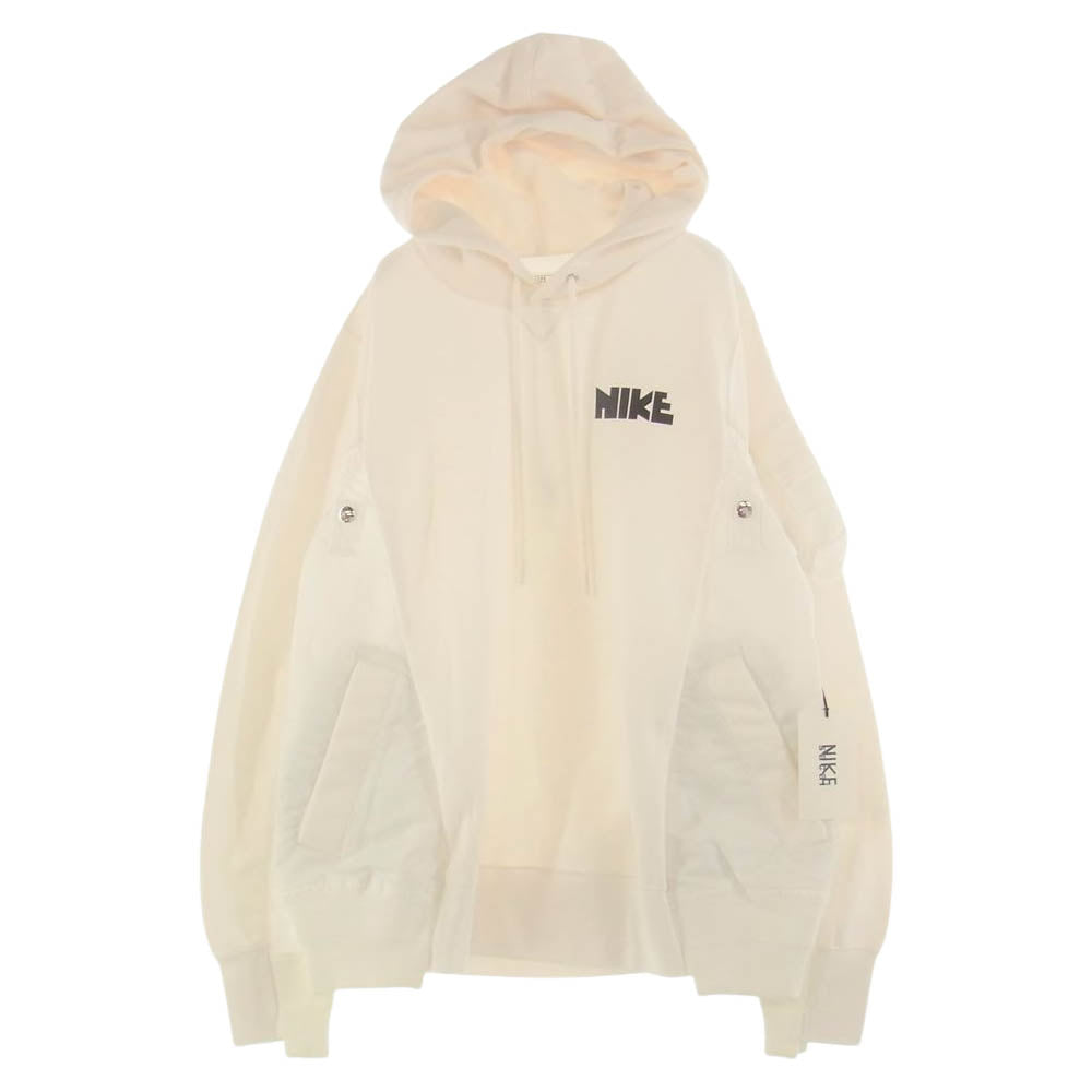 Sacai サカイ × NIKE ナイキ 20AW CW2419-100 NRG HOODY 再構築 ドッキング パーカー ホワイト系 S【中古】